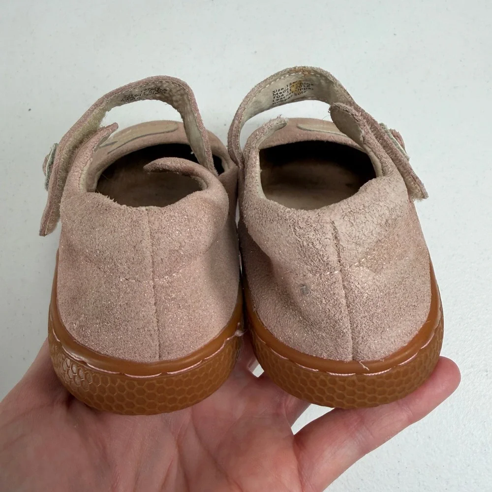 Livie & Luca 13 PIO Mary Jane Pink Suede Bird Applique Shimmer Flats Shoes